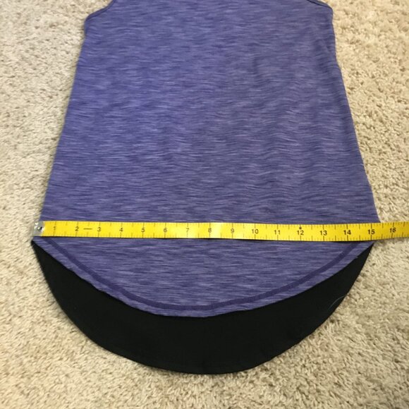 Jill Yoga Two Tone Deep Blue Heather Scoop Racerback Tank Top - Picture 12 of 13